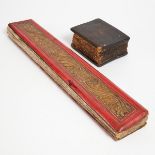 Two South/Southeast Asian Accordion-Bound Book Scripts, longest length 22.4 in — 57 cm (2 Pieces)