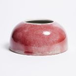 A Peachbloom-Glazed Water Pot, 20th Century, 二十世纪 豇豆红团龙纹太白尊, height 5.1 in — 13 cm