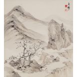 A Set of Four 'Ladies' Scroll Paintings After Yu Ji (1738-1823), Together With a Framed Mountain Lan