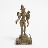 A Kurkihar-Style Bronze Figure of Avalokiteshvara, 11th Century or Later, height 10.6 in — 26.8 cm