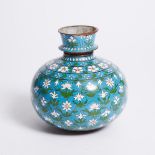 A Canton Enamel on Copper Huqqa Base for the Indian Market, 19th Century, 清 十九世纪 外销印度铜胎画珐琅水烟瓶, heigh