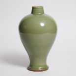 A Rare and Large Longquan Celadon Meiping Vase, Ming Dynasty (1368-1644), 明 龙泉青釉梅瓶, height 14.4 in —