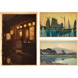 Hiroshi Yoshida (1876-1950), Three Woodblock Prints, sheet 15.7 x 10.6 in — 40 x 27 cm (3 Pieces)