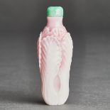 Attributed to Palace Workshops, A Sandwiched Pink Glass 'Cabbage' Snuff Bottle, 1750-1830, 清 十八/十九世紀