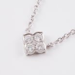 Cartier 18k White Gold Necklace, in a quatrefoil design, set with 5 brilliant cut diamonds (approx.