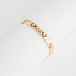 Atasay Turkish 14k Yellow Gold Bracelet, with polished and brushed links