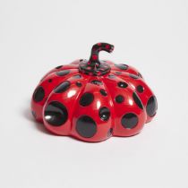 Yayoi Kusama (b. 1929), PUMPKIN, RED, NAOSHIMA, 2019, stamped signature and titled to underside "Nao