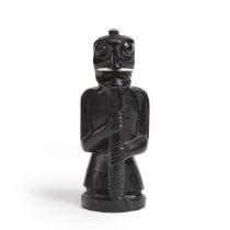 Unidentified Artist, SHAMAN, CIRCA 1880, argillite, bone, 8 x 3 x 2.25 in — 20.3 x 7.6 x 5.7 cm