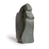 John Pangnark ᔭᓐ ᐸᓇ (1920-1980), FIGURE, CIRCA 1970S, stone, 7 x 5.5 x 2.5 in — 17.8 x 14 x 6.4 cm