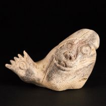 Charlie Ugyuk ᓴᓕ ᐅᔭ (1931-1999), GRANDMOTHER, whalebone, 8.25 x 13 x 5.5 in — 21 x 33 x 14 cm