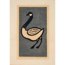 Kalingo or Kudlalak or Iyola Kingwatsiak ᑭᒍᐊᓯᐊ (1933-2000), CANADA GOOSE, 1957, stonecut, sheet 12 x