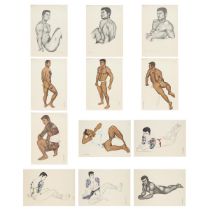 Tsuyoshi Yoshida (Go Mishima, 1924-1988), A Collection of Twelve Erotic Prints, 16.5 x 11.7 in — 42