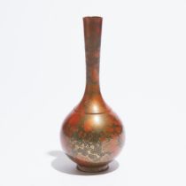 A Japanese Murashido Bronze Vase, Showa Period (1926-1989), 日本 昭和时代 铜洒金瓶, height 9.1 in — 23 cm