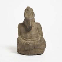 An Indonesian Volcanic Stone Figure of Yamataka/Vajrabhairava, 10th Century, 十世纪 印度尼西亚火山岩雕大威德明王, hei