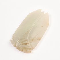 A White Jade Cicada, Han Dynasty (206 BC-AD 220), 汉 白玉蝉, length 2.6 in — 6.5 cm