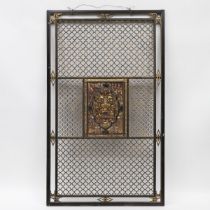 A Large Reticulated Gilt Wood 'Hundred Antiques' Screen, 19th Century, 清 十九世纪 大型金木雕'博古图'挂屏, 76.2 x 4