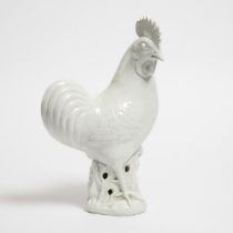 A Large White-Glazed Porcelain Figure of a Rooster, 白瓷鸡, height 14.2 in — 36 cm