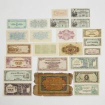 A Group of Twenty-Three Japan, Japanese Occupied, Tibet, Austria, and United States Banknotes, 1942-