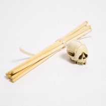 An Ivory Netsuke of a Skull, Together With Four Pairs of Ivory Chopsticks, 19th-20th Century, 晚清/民国