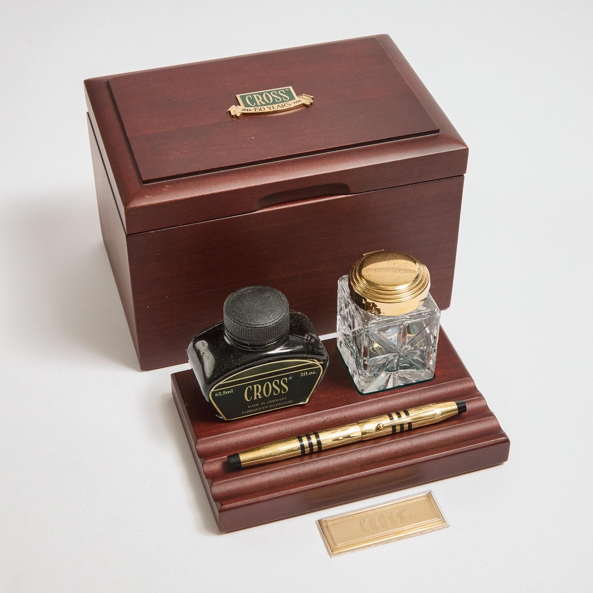 Cross 150th Anniversary Fountain Pen, #0881 of 2750; gold-plated and resin body with an 18k yellow g