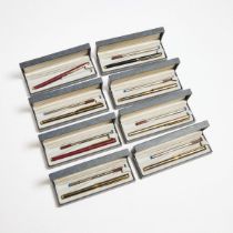 Eight Élysée Ballpoint And Roller Ball Pens, in their original boxes