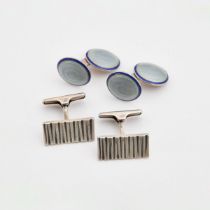 Two Pairs Of Scandinavian Silver Cufflinks, including a Kupittaan Kulta Finnish pair, and a David An