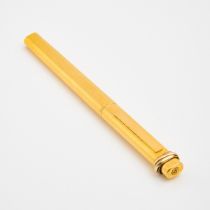 Cartier Trinity Gold-Plated Ballpoint Pen, with an engine turned finish and a concealed clip; #04044