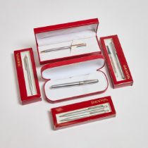 Group Of 6 Sheaffer Writing Instruments, comprising a 'Sentinal' mechanical pencil and 2 ballpoints;