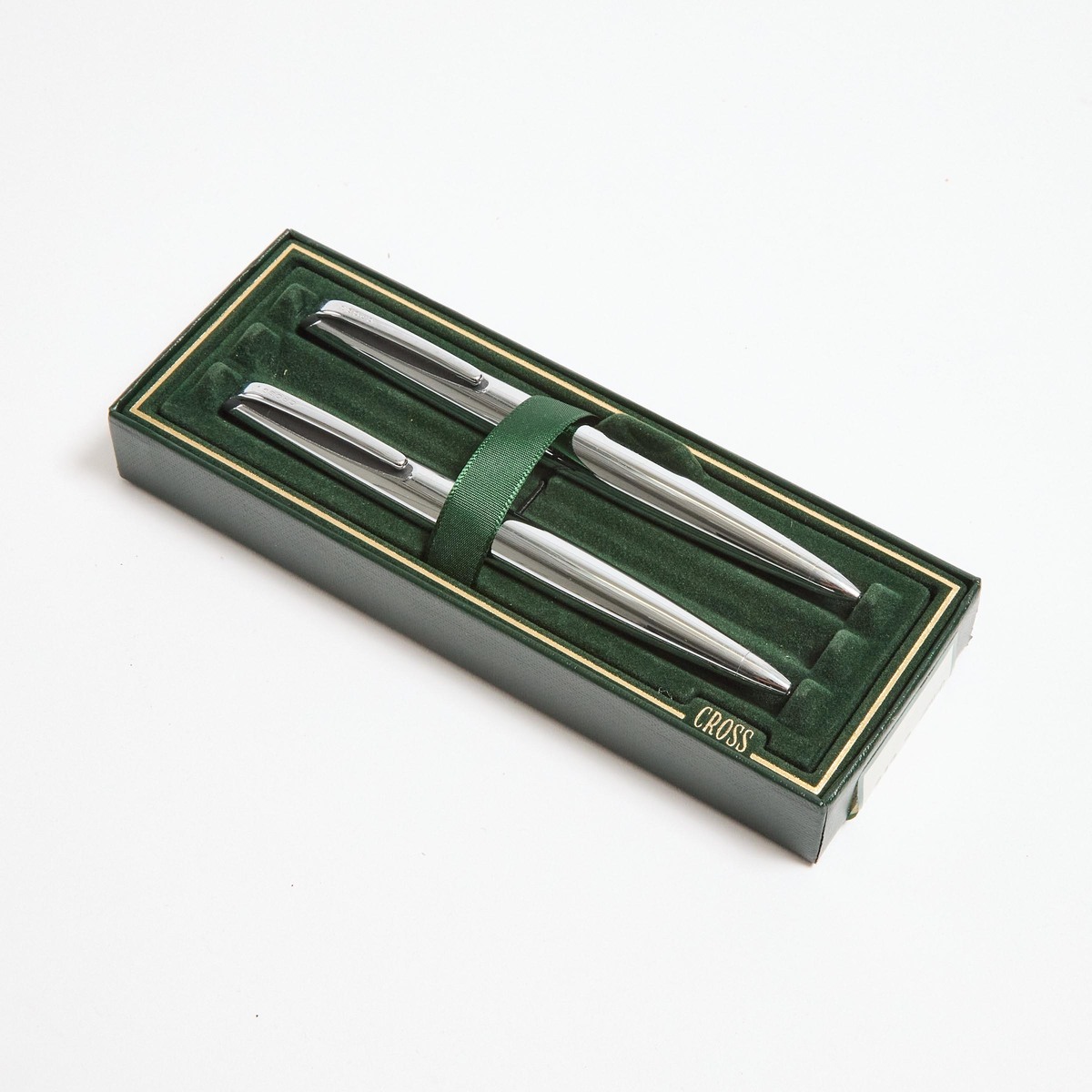 Cross Ballpoint Pen And Mechanical Pencil Set, in chrome steel bodies; in the original box