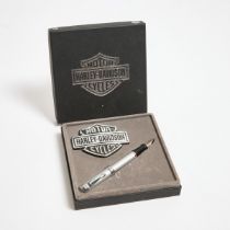 Stypen Harley Davidson French Fountain Pen, steel nib; in a metallic resin body with chrome trim; in