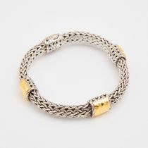 John Hardy Sterling Silver And 22k Yellow Gold Bracelet