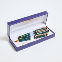 Waterman 'Phileas' Pen Set, comprising a fountain pen, a ballpoint pen, and a mechanical pencil all