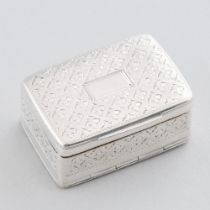 George III Silver Rectangular Combined Vinaigrette and Snuff Box, Joseph Willmore, Birmingham, 1818,