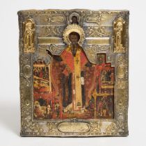 Russian Icon of Saint Antipas of Pergamum, 19th century, 12.6 x 11 in — 32 x 27.9 cm