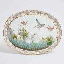 Meissen Moulded 'Swan' Pattern Oval Platter, late 19th/early 20th century, length 21.7 in — 55 cm