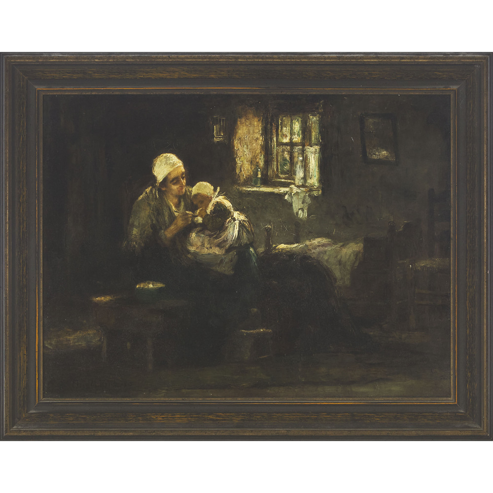 Flora MacDonald Reid (1861-1938), MOTHER AND CHILD, 1905, signed and dated lower left, 18 x 24 in — - Image 2 of 4