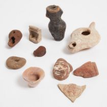 Group of Roman Pottery and Pottery Fragments, !st century B.C.-3rd century A.D., various sizes, tall