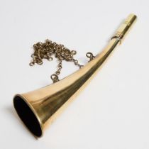 English Brass Harking Horn, ACME Whistles, early 20th century, length 11.8 in — 30 cm