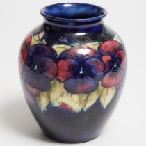Moorcroft Pansy Vase, c.1925, height 8.5 in — 21.5 cm