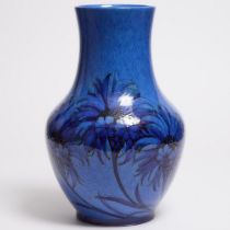 Moorcroft Powder Blue Cornflower Large Vase, dated 1928, height 16.2 in — 41.2 cm