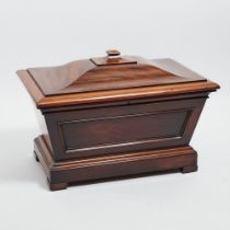 Large Mahogany Sarcophagus Form Wine Cellarette, c.1850, 28 x 39 x 24.5 in — 71.1 x 99.1 x 62.2 cm