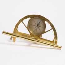 French Brass Graphometer, early-mid 19th century, case 10 x 18.25 x 9.75 in — 25.4 x 46.4 x 24.8 cm