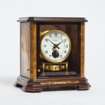 Jaeger LeCoultre Art Nouveau Style Four Seasons Rosewood, Burl Walnut and Marquetry Cased Atmos Cloc