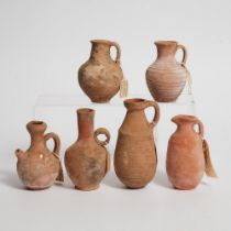 Six Roman Levantine Pottery Juglets, 1st-2nd Century, various sizes, tallest height 6 in — 15.2 cm (