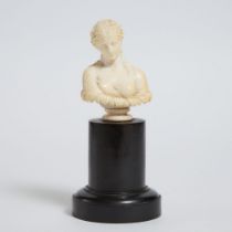 Italian Carved Ivory Reduction of the Bust of Clytie or Antonia, 19th century, height 8.1 in — 20.5