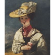 After Andrew Geddes (1783-1844), YOUNG WOMAN HOLDING A ROSE, 30 x 25 in — 76.2 x 63.5 cm