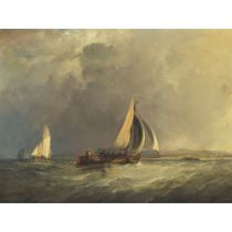 Sir George Chambers (1803-1840), ON THE MEDWAY, signed; titled verso, 18 x 24 in — 45.7 x 61 cm