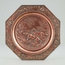 English Copper Electrotype Footed Bowl, 19th century, 2.5 x 11.7 x 11.7 in — 6.4 x 29.7 x 29.7 cm