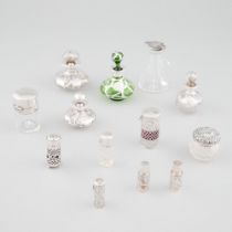 Group of English and North American Silver Mounted and Overlaid Glass Articles, late 19th/early 20th