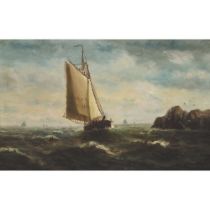 Wesley Elbridge Webber (1841-1914), SHIPS AT SEA, signed lower left, 10 x 16 in — 25.4 x 40.6 cm